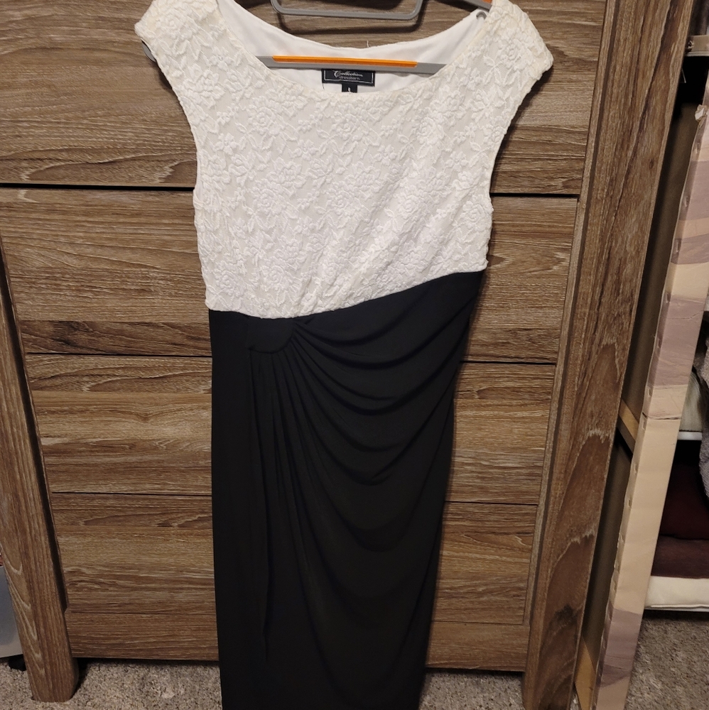 Dress barn white/black contrast dress size 6, new with tags
